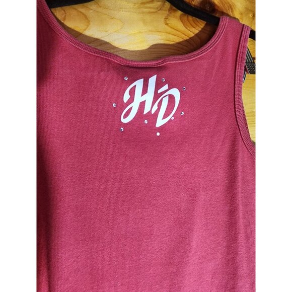 Harley-Davidson Women's XL Embellished Starlight Scoop Neck Sleeveless Tank Top - Picture 5 of 7